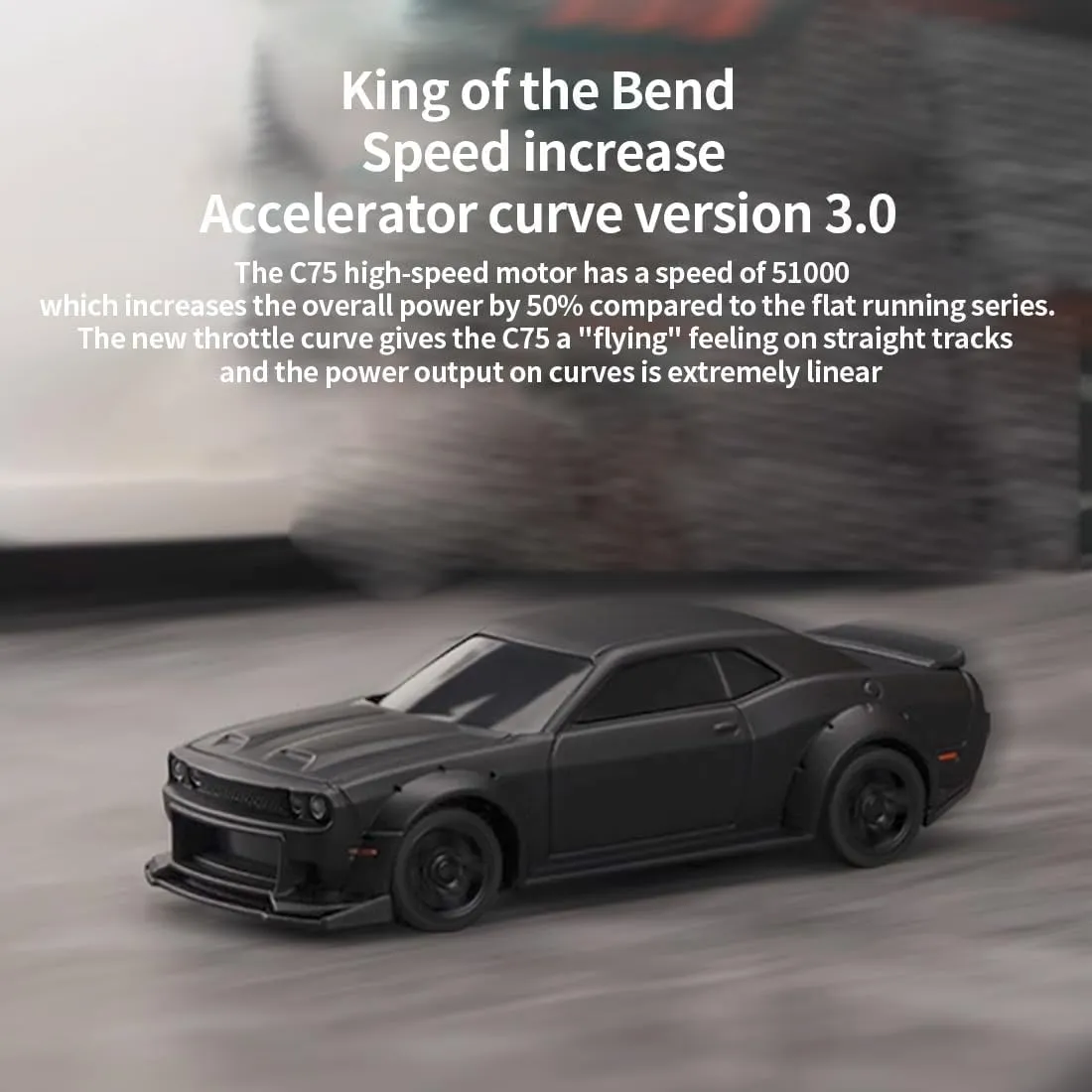 Turbo Racing 1/76 RC, Tabletop Drift Mini Car, 2.4G 4CH RWD Electric Remote Control Vehicle, Desktop Racing Car Model with High Speed & LED Light, Gifts for Adults (Style A)