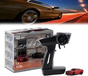 Turbo Racing 1/76 RC, Tabletop Drift Mini Car, 2.4G 4CH RWD Electric Remote Control Vehicle, Desktop Racing Car Model with High Speed & LED Light, Gifts for Adults (Style A)