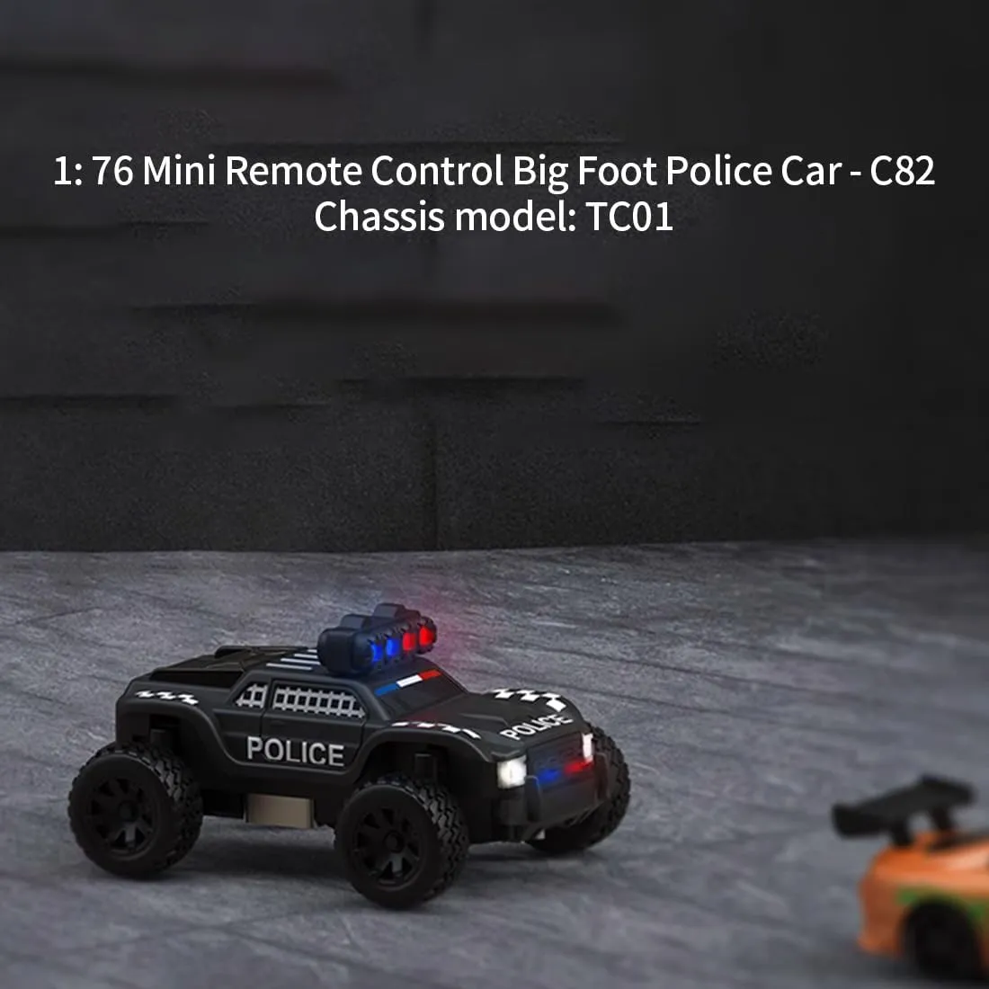 Turbo Racing RC Mini Sports Car, Turbo Racing C82 2.4Ghz 1/76 3CH Mini Electric RWD Desktop Monster Truck (RTR Version)