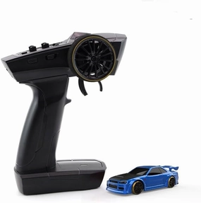 Turbo Racing C61 C62 C63 C64 1/76 RC Electric Remote Control Model Mini Car RTR Flat Running Toys on Road RC Car Drift Racing Adult Desktop Toys (C64 Blue)