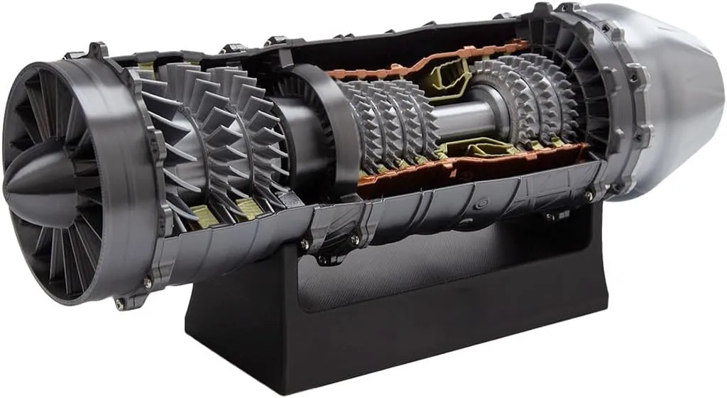 Turbofan Engine Model Kit, 1/18 Scale 3D Printed WS-15 Functional Motor Model Kit with LED, Collectible DIY Kit for Adults (50  PCS)