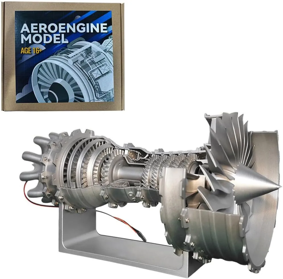 Turbofan Engine Model Kit, Trent 900 DIY Assembly 3D Printed Functional Aircraft Turbofan Engine Model, 150PCS Mechanical Science Education Kit Gift for Adult