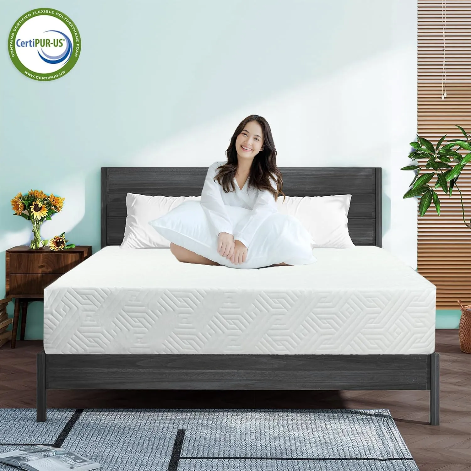 Twin Mattress Reversible Cool Resilience Foam Perfect for Bunk Bed, Trundle Bed, Pressure Relief, Medium Firm CertiPUR-US® Certified Eco-Friendly Foam Mattress in a Box, Twin/Single 5 Inch
