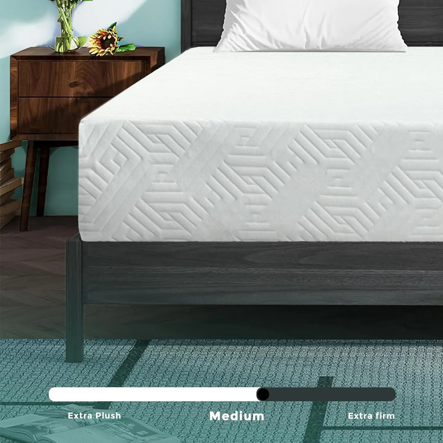 Twin Mattress Reversible Cool Resilience Foam Perfect for Bunk Bed, Trundle Bed, Pressure Relief, Medium Firm CertiPUR-US® Certified Eco-Friendly Foam Mattress in a Box, Twin/Single 5 Inch