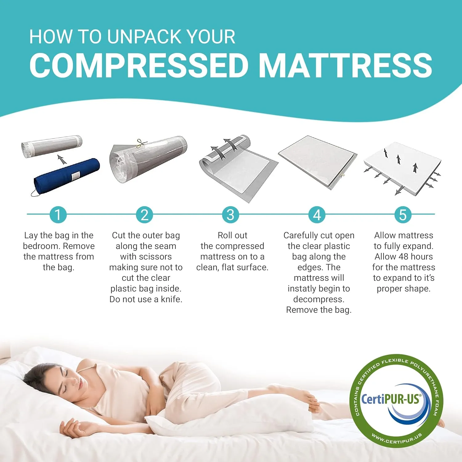 Twin Mattress Reversible Cool Resilience Foam Perfect for Bunk Bed, Trundle Bed, Pressure Relief, Medium Firm CertiPUR-US® Certified Eco-Friendly Foam Mattress in a Box, Twin/Single 5 Inch