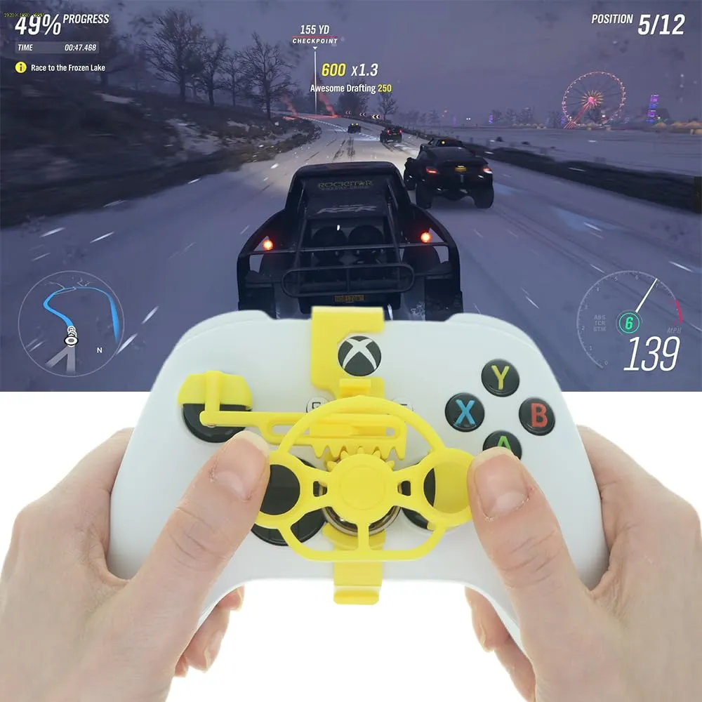 TXW Game Controller Mini Steering Wheel for Xbox Accessory for XboxSeries X/S Racing Video Game,Game Joystick Racing Games Controller (White)