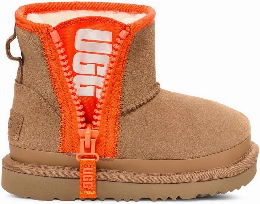 UGG Kids' Classic Mini Zipper Tape Logo Boot