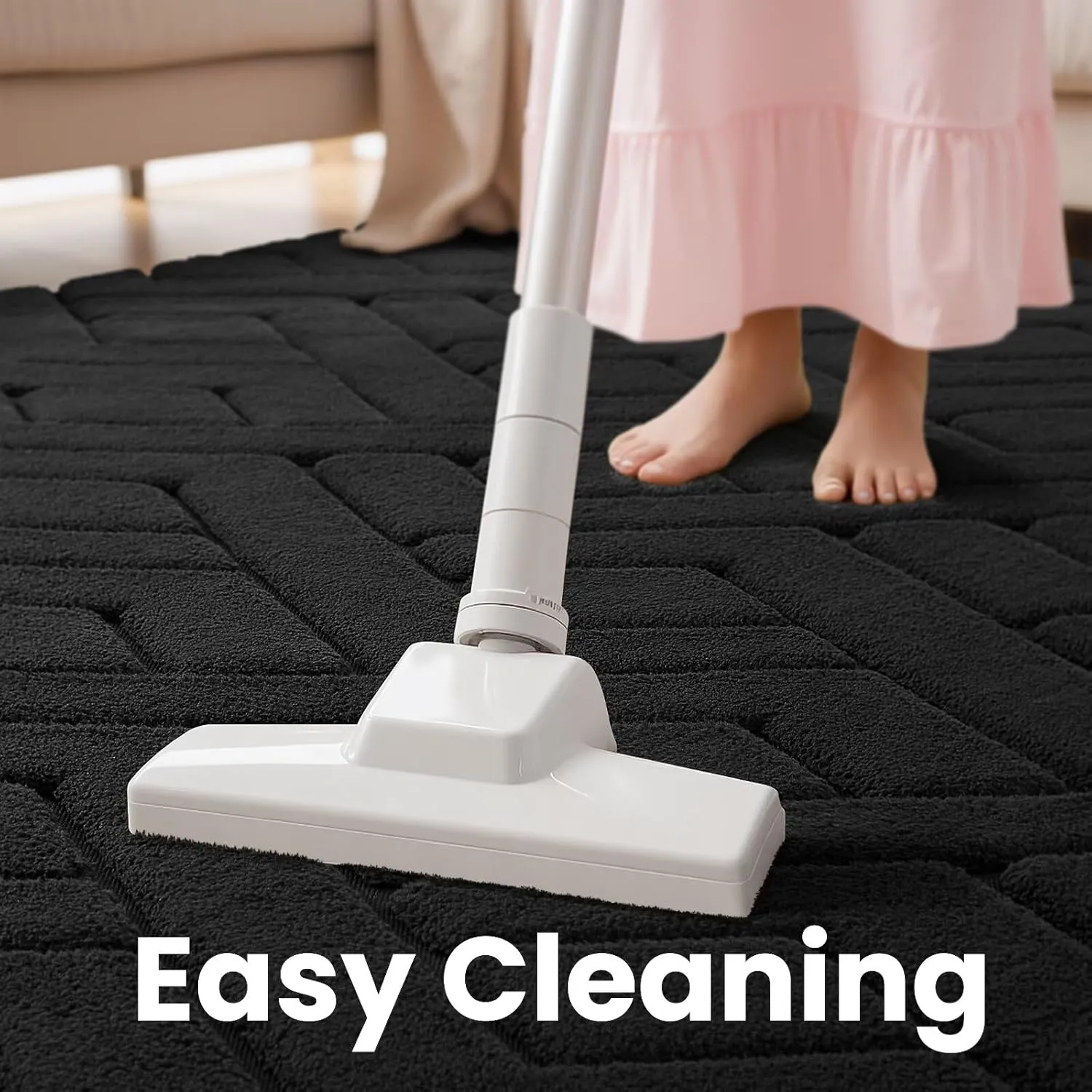 Ultra Soft Dark Grey Area Rug for Bedroom, 3x5 Modern Geometric Shag Rugs with Nonslip Backing for Living Room, Washable Fuzzy Carpet for Cozy Kids Room Nursery