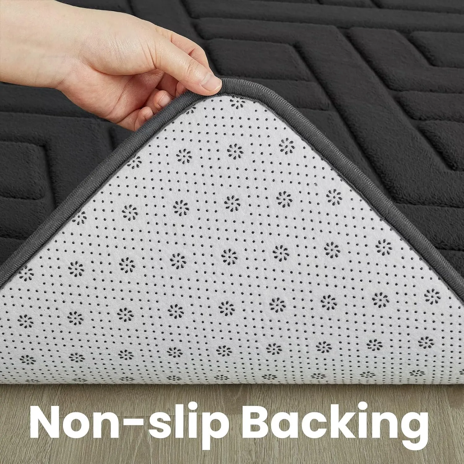 Ultra Soft Dark Grey Area Rug for Bedroom, 3x5 Modern Geometric Shag Rugs with Nonslip Backing for Living Room, Washable Fuzzy Carpet for Cozy Kids Room Nursery