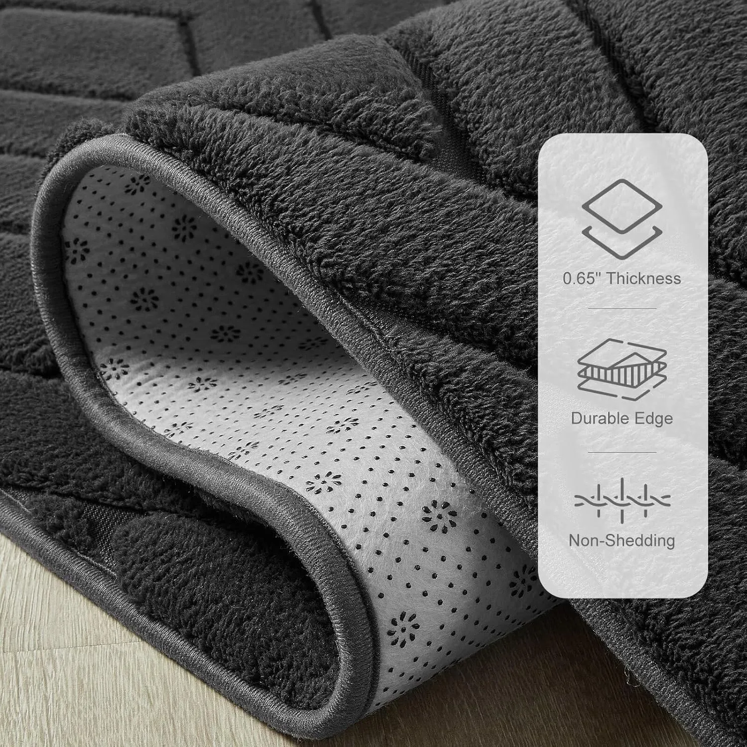 Ultra Soft Dark Grey Area Rug for Bedroom, 3x5 Modern Geometric Shag Rugs with Nonslip Backing for Living Room, Washable Fuzzy Carpet for Cozy Kids Room Nursery