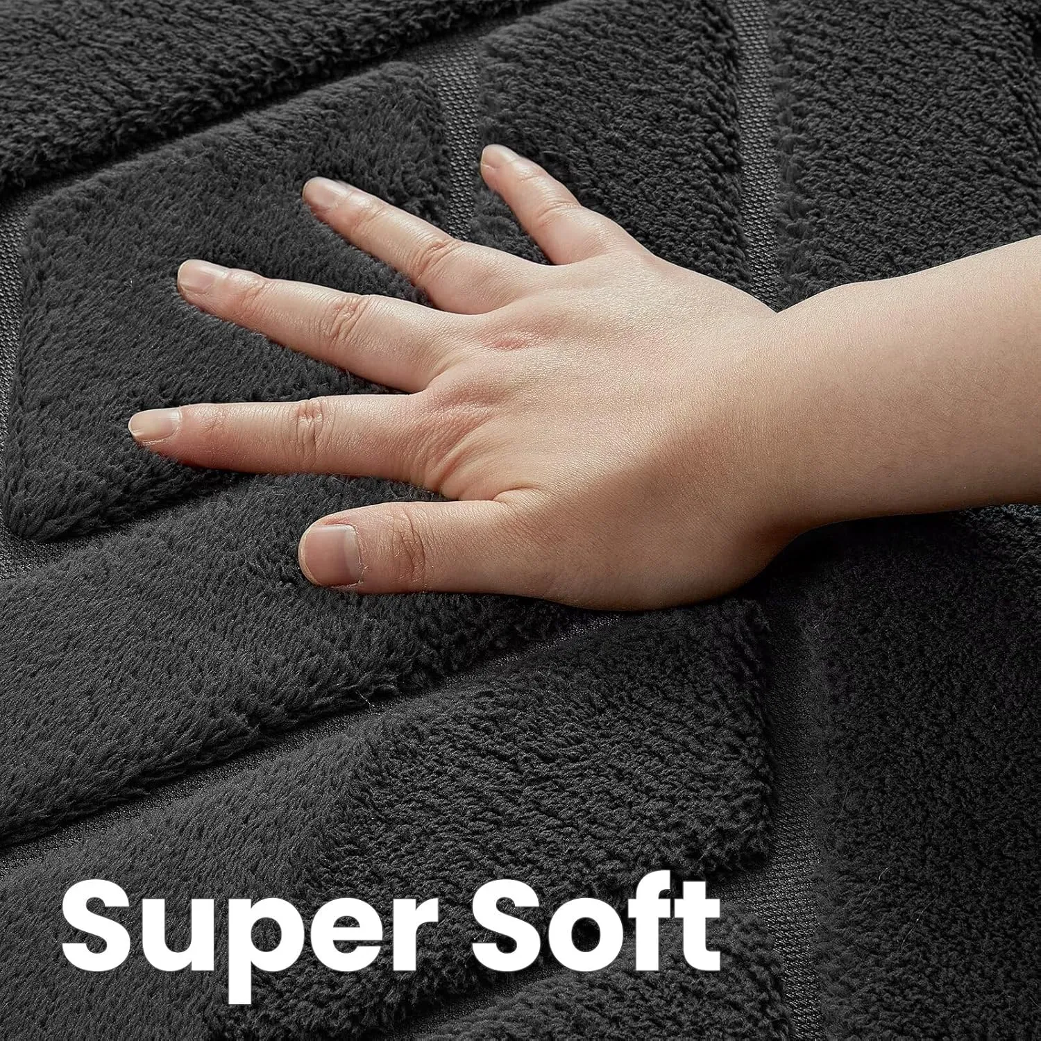 Ultra Soft Dark Grey Area Rug for Bedroom, 3x5 Modern Geometric Shag Rugs with Nonslip Backing for Living Room, Washable Fuzzy Carpet for Cozy Kids Room Nursery