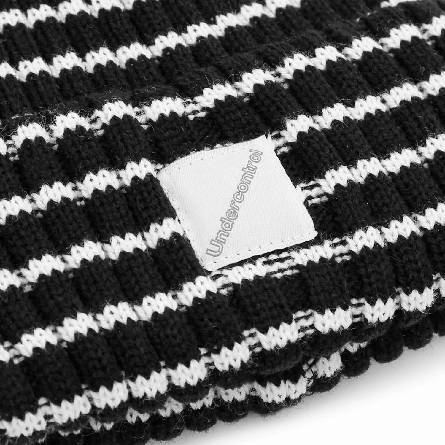 UNDERCONTROL Flexible Fit Logo Embroidery Unisex Fall Winter Thin Long Acryl Trawler Beanie Knit Slouchy Skull Ski Hat Korea