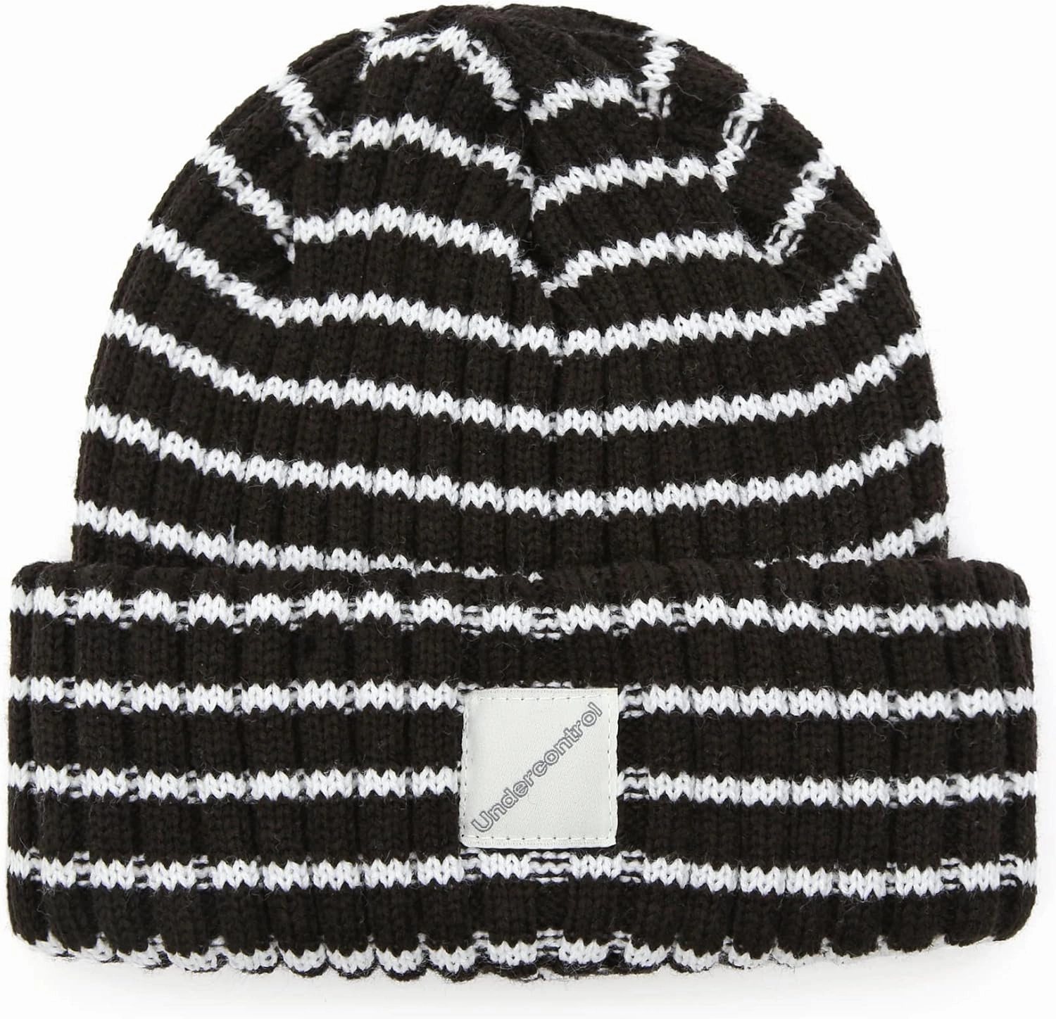 UNDERCONTROL Flexible Fit Logo Embroidery Unisex Fall Winter Thin Long Acryl Trawler Beanie Knit Slouchy Skull Ski Hat Korea