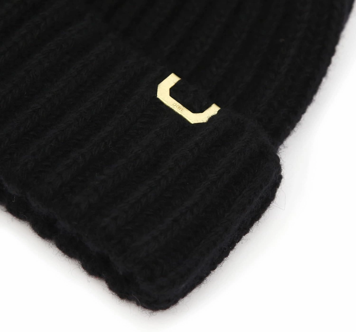 UNDERCONTROL Gold Brass Label Wool Cashmere Blend Fall Winter Unisex Cuffed Rollup Warm Plain Beanie Korea Knit Skull Ski Hat