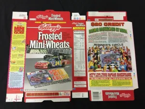 Unfolded Frosted Mini-Wheats Limited NASCAR Mastercard Box 1995