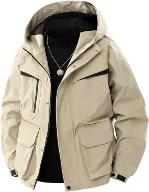 Unisex Outdoor Waterproof Khaki Windbreaker Camping Trekking Fishing Jacket Windproof Coats Hiking Jacket