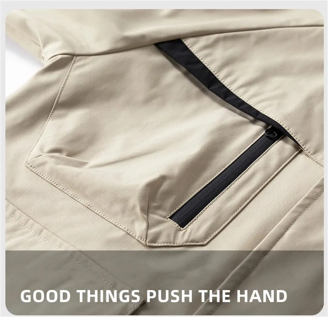Unisex Outdoor Waterproof Khaki Windbreaker Camping Trekking Fishing Jacket Windproof Coats Hiking Jacket