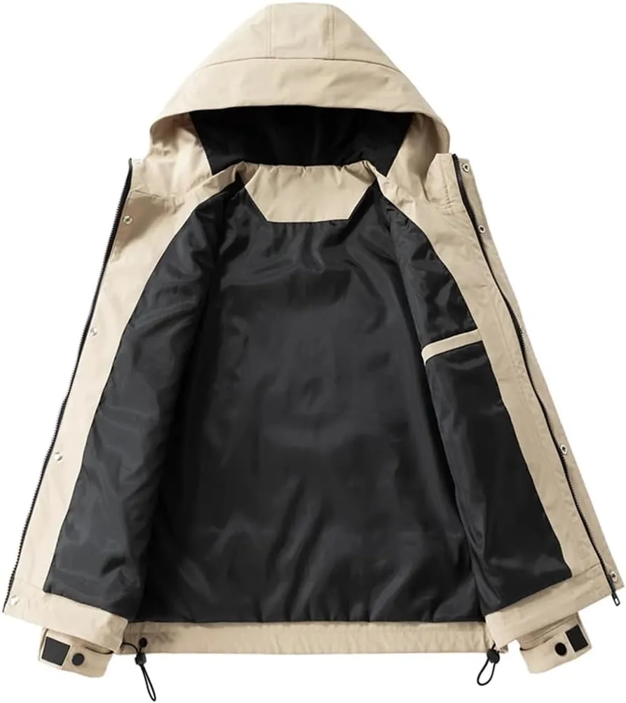 Unisex Outdoor Waterproof Khaki Windbreaker Camping Trekking Fishing Jacket Windproof Coats Hiking Jacket