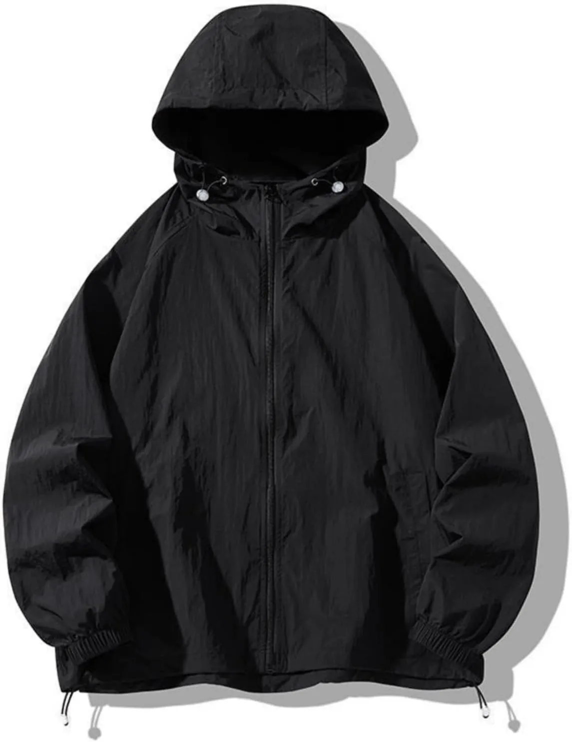 Unisex UPF50  Breathable Quick-Dry Sun Jacket - Adjustable Hood & Hem with Elastic Cuffs for Outdoors