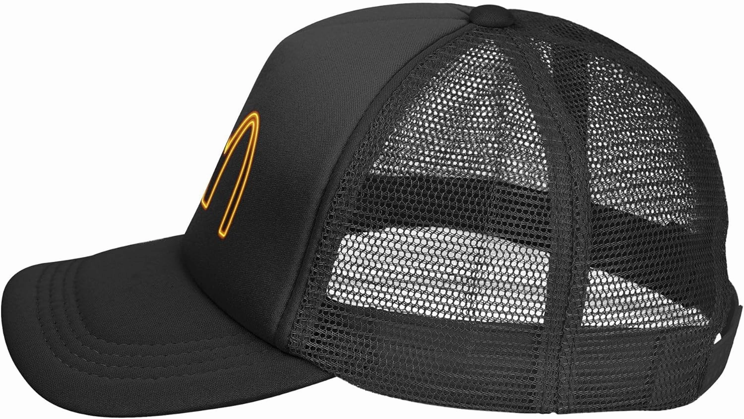 Unisex Adult Black Mesh Baseball Caps for Men Women with Snapback Closure Classic Trucker Hats Adjustable Plain Golf Dad Hat
