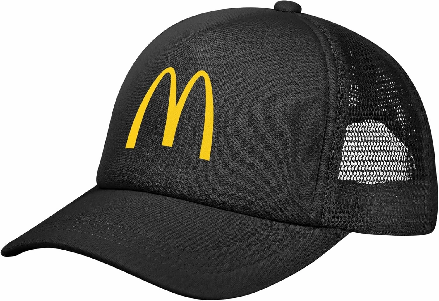 Unisex Adult Black Mesh Baseball Caps for Men Women with Snapback Closure Classic Trucker Hats Adjustable Plain Golf Dad Hat