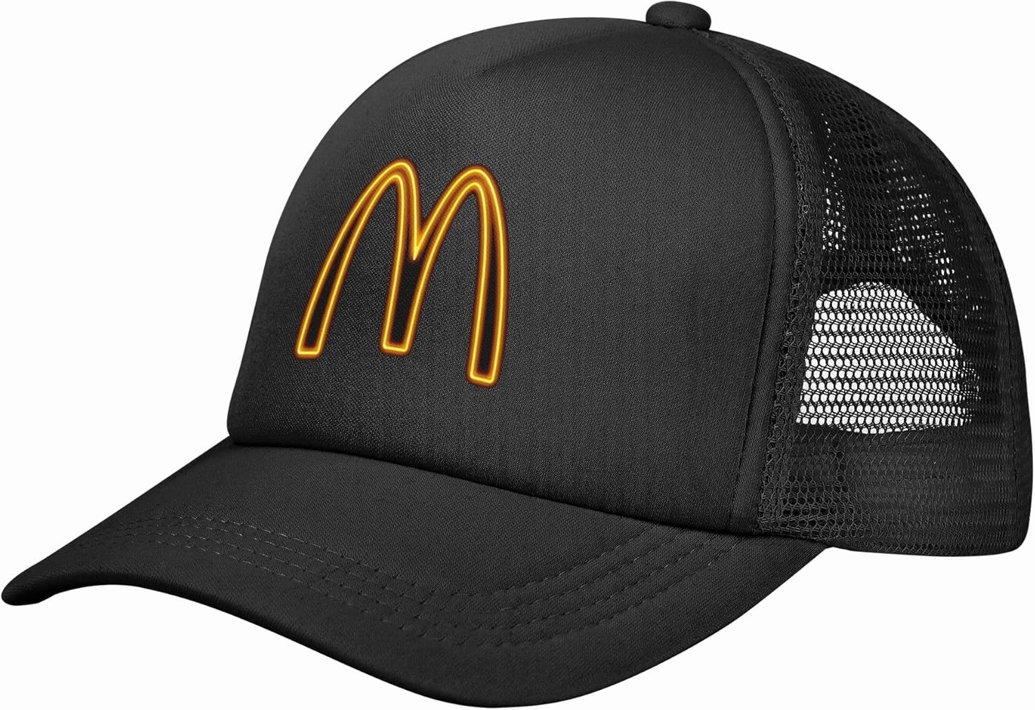 Unisex Adult Black Mesh Baseball Caps for Men Women with Snapback Closure Classic Trucker Hats Adjustable Plain Golf Dad Hat