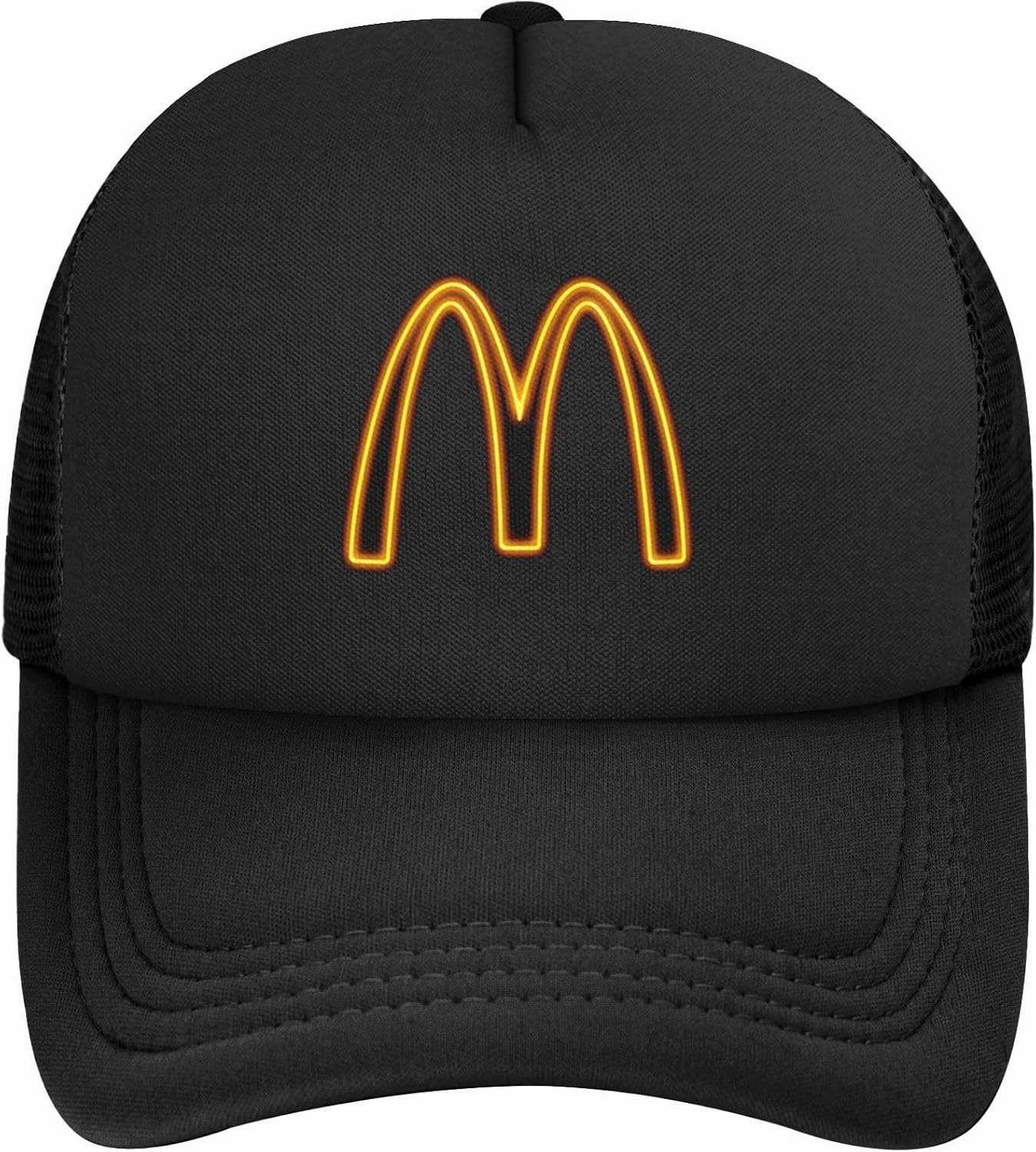 Unisex Adult Black Mesh Baseball Caps for Men Women with Snapback Closure Classic Trucker Hats Adjustable Plain Golf Dad Hat