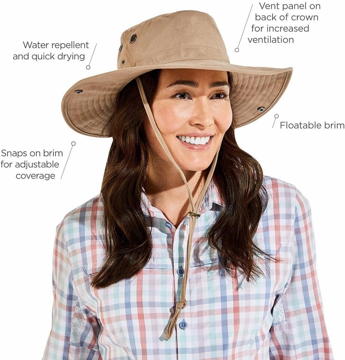 Unisex Bucket Hat with Chin Cord - UPF 50 Sun Protection - Charlie