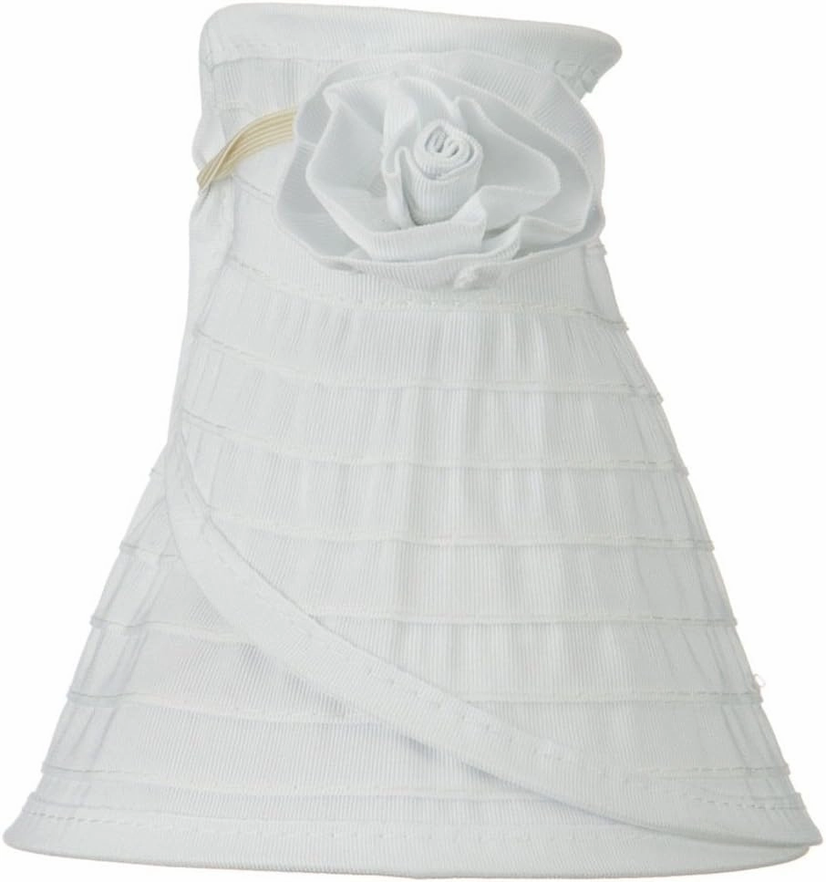 UPF 40  Ribbon Flower Sewn Braid Roll Up Visor - White