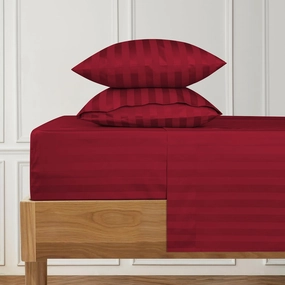 URBANHUT 1000 Thread Count Damask California King Bed Sheets Egyptian Cotton Sheet Set, Long Staple Soft & Breathable, 4 Pc Bed Sheet Sets, Luxury Hotel Sateen Sheets Fits 16" Deep Pocket - Burgundy