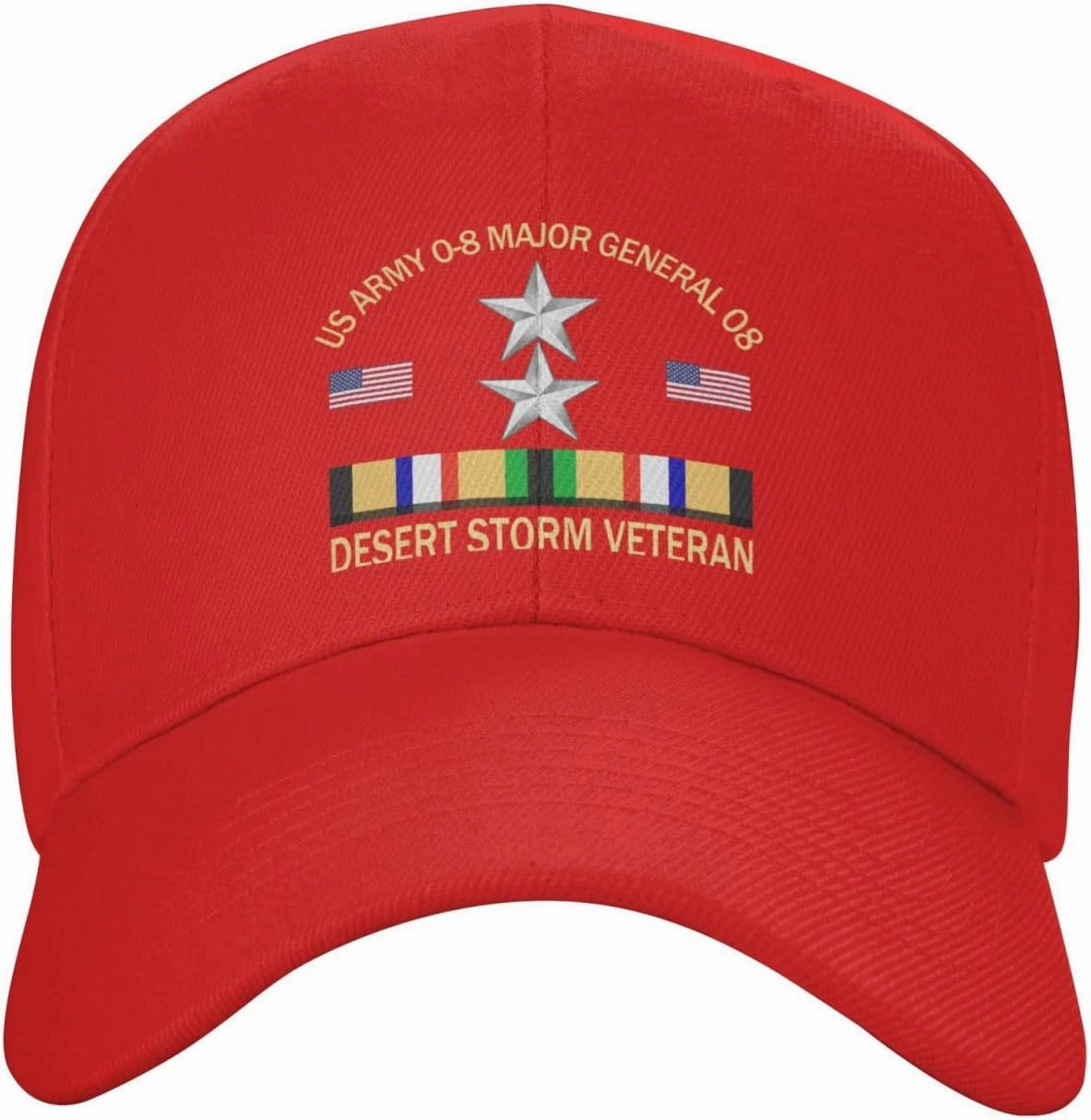 US Army O-8 Major General O8 Desert Storm Veteran Baseball Cap Adjustable Safety Classic Golf Hat Running Outdoor Activities Breathable Lightweight