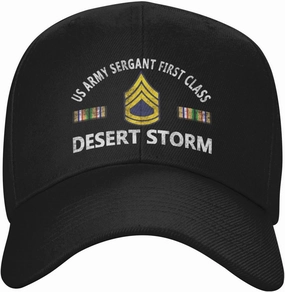 Us Army Sergant First Class Desert Storm Baseball Cap Adjustable Safety Classic Golf Hat Running Outdoor Activities Breathable Lightweight