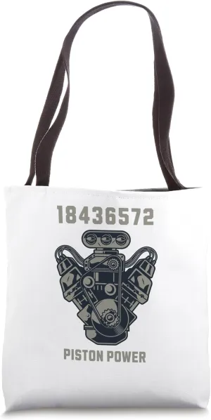 V8 Real Cars Racing Engine 8 Cylinders Piston Power Tote Bag