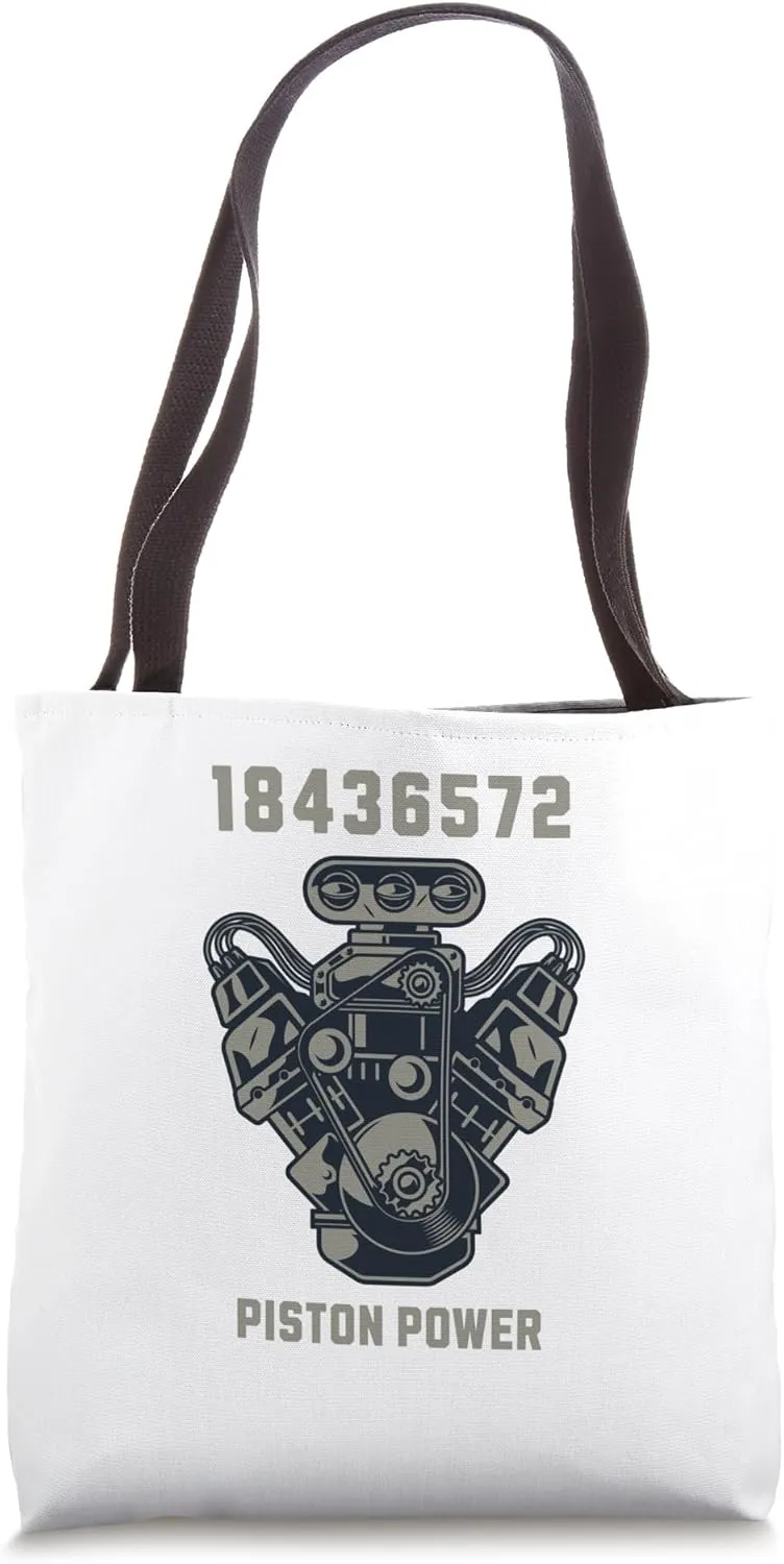 V8 Real Cars Racing Engine 8 Cylinders Piston Power Tote Bag