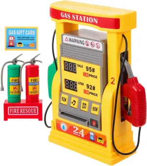 Vaguelly 1 Set Gas Station Toy Interactive Toys Children Birthday Decoration for Girl for Toddlers Gas Station Pump Sand Table Decor DIY Assembly Digital