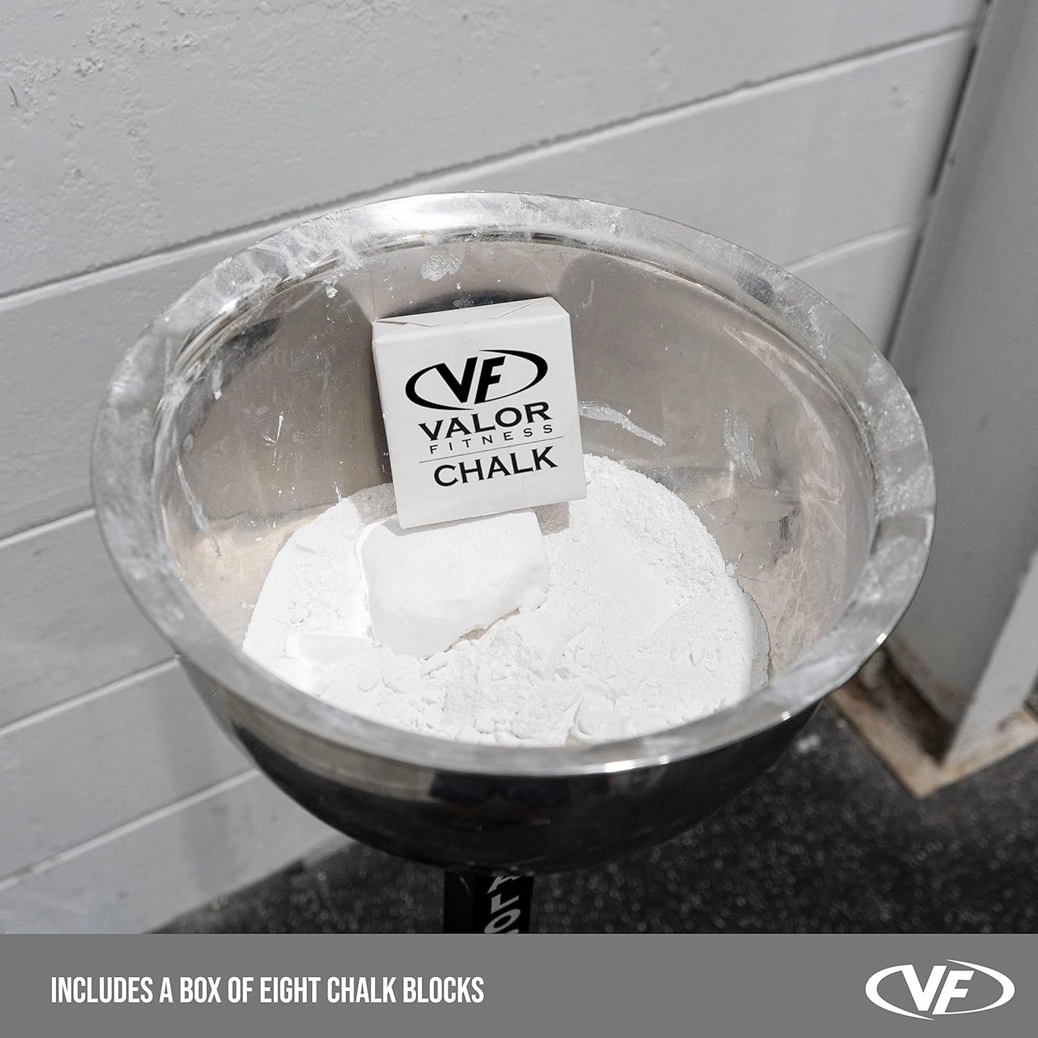 Valor Fitness Gym Chalk Stand, Bucket or Chalk Refills- Weight Lifting Chalk - Hand Grip & Gym Chalk Holder or Bucket - Gymnastics Rock Climbing Chalk Blocks Included