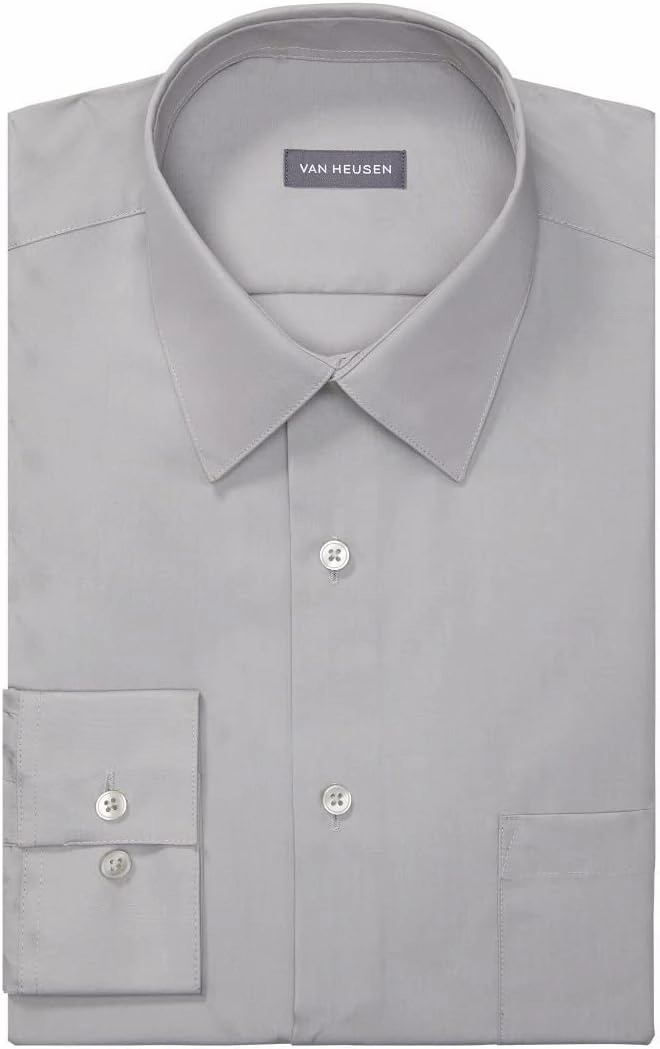 Van Heusen Men's Dress Shirt Regular Fit Poplin Solid
