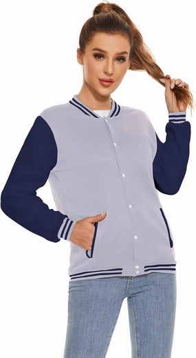 Varsity Jacket Women Men's Baseball School Uniform Button Up Unsex Adult Long Sleeve Coat Fashion Jacket