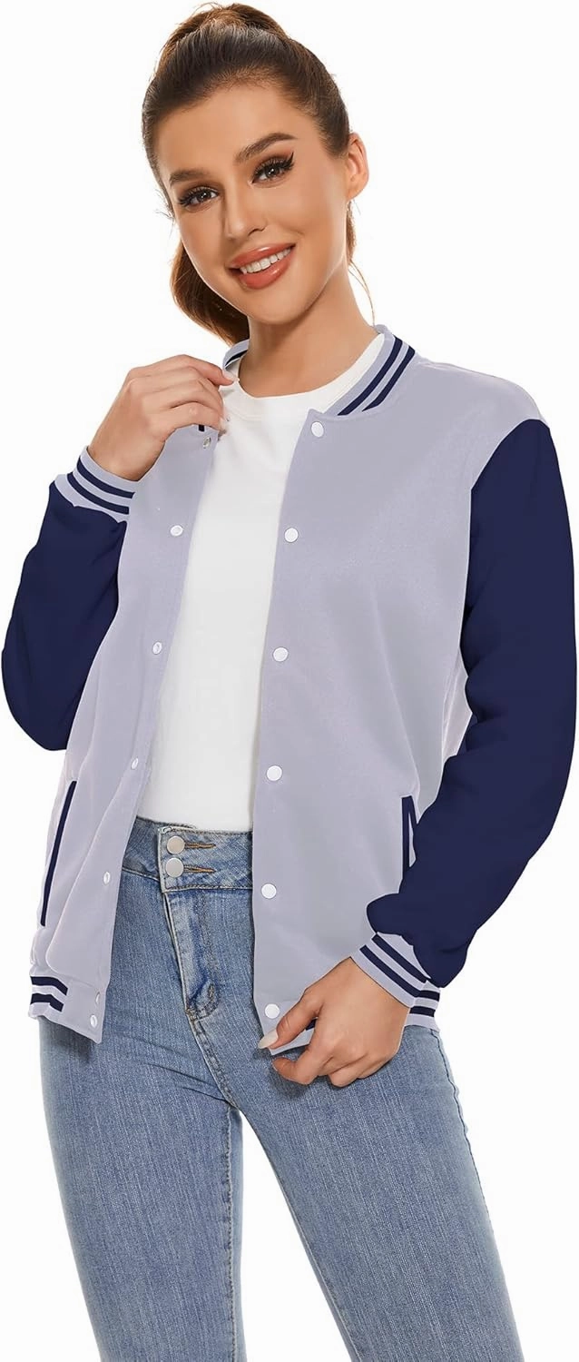 Varsity Jacket Women Men's Baseball School Uniform Button Up Unsex Adult Long Sleeve Coat Fashion Jacket