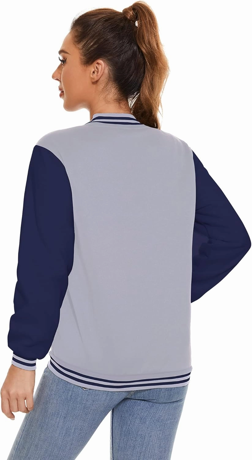 Varsity Jacket Women Men's Baseball School Uniform Button Up Unsex Adult Long Sleeve Coat Fashion Jacket