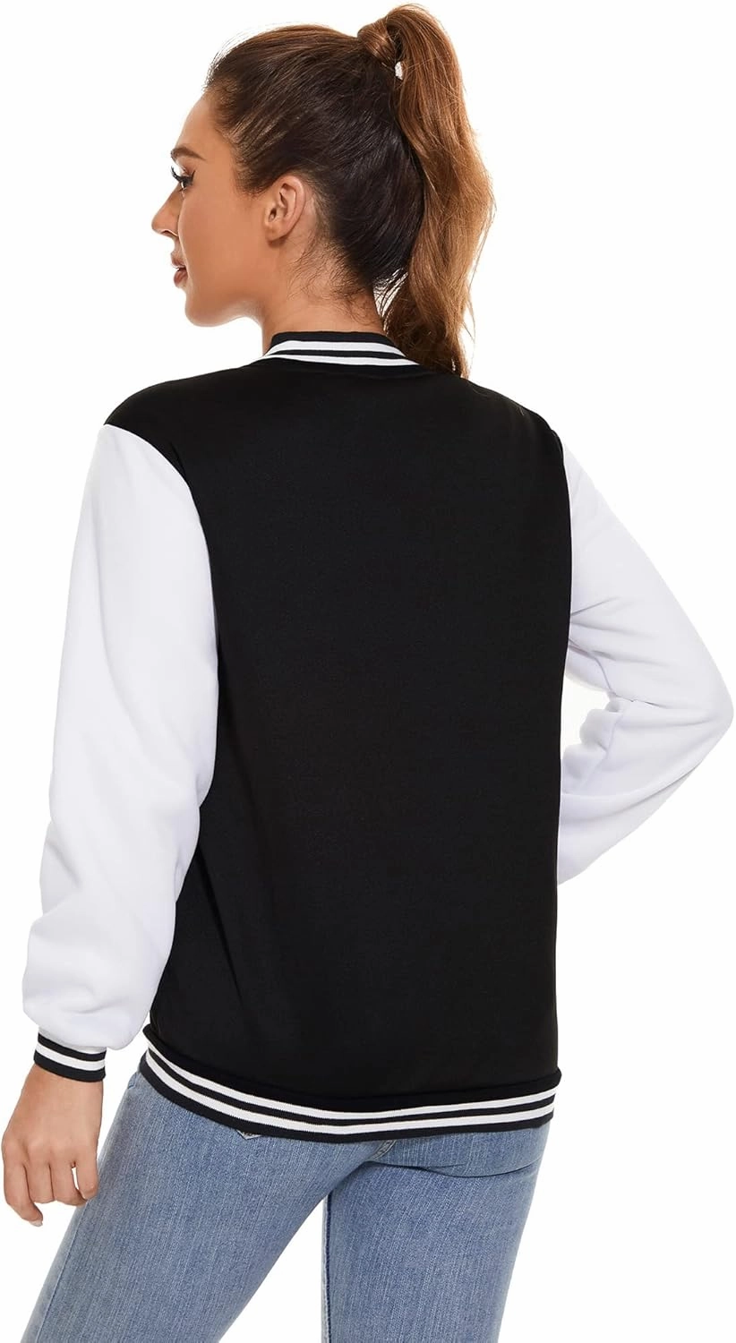Varsity Jacket Women Men's Baseball School Uniform Button Up Unsex Adult Long Sleeve Coat Fashion Jacket