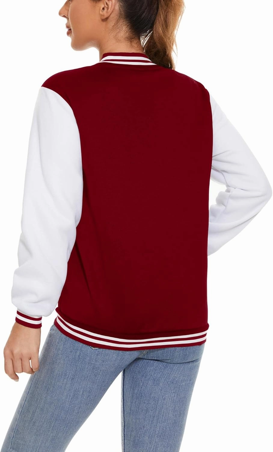 Varsity Jacket Women Men's Baseball School Uniform Button Up Unsex Adult Long Sleeve Coat Fashion Jacket