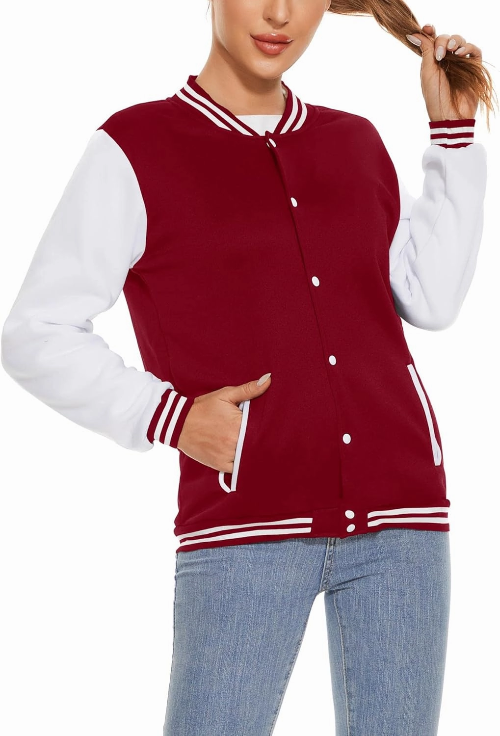 Varsity Jacket Women Men's Baseball School Uniform Button Up Unsex Adult Long Sleeve Coat Fashion Jacket