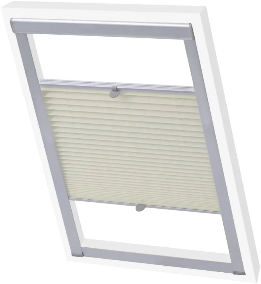 vidaXL Plisse Blind Cream Polyester, Aluminum UV-Resistant Materials