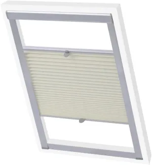 vidaXL Plisse Blind Cream Polyester, Aluminum UV-Resistant Materials