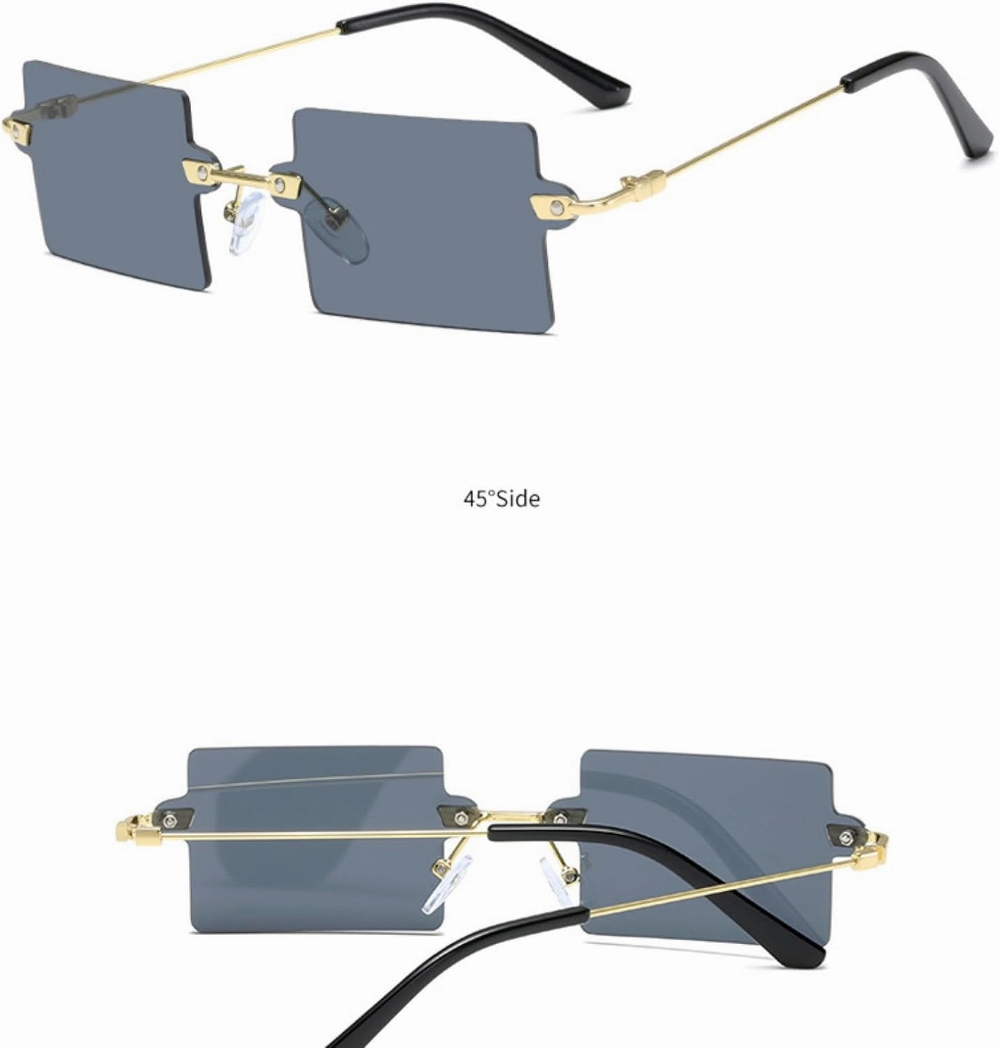 Vintage Fashion Rimless Sunglasses Women Men Trend Metal Punk Eyeglasses Summer Traveling Sun Glasses Uv400