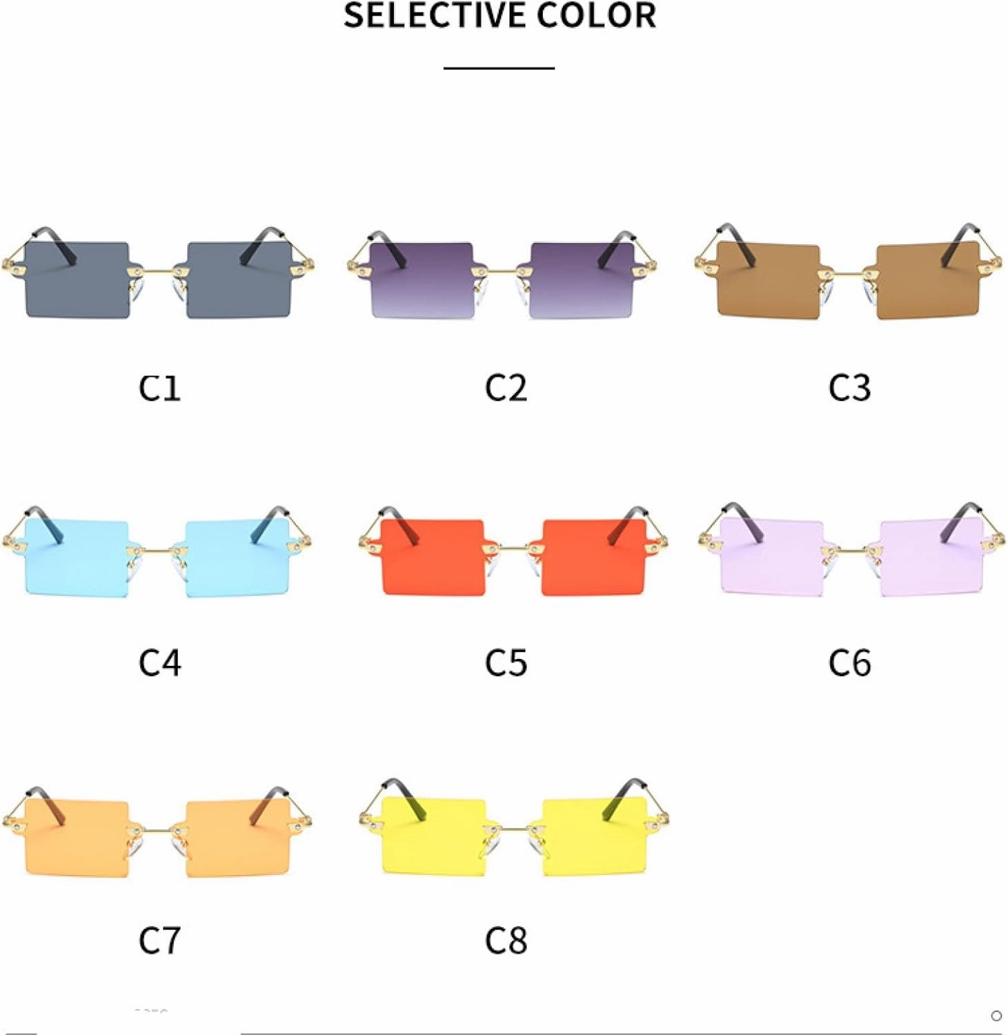 Vintage Fashion Rimless Sunglasses Women Men Trend Metal Punk Eyeglasses Summer Traveling Sun Glasses Uv400