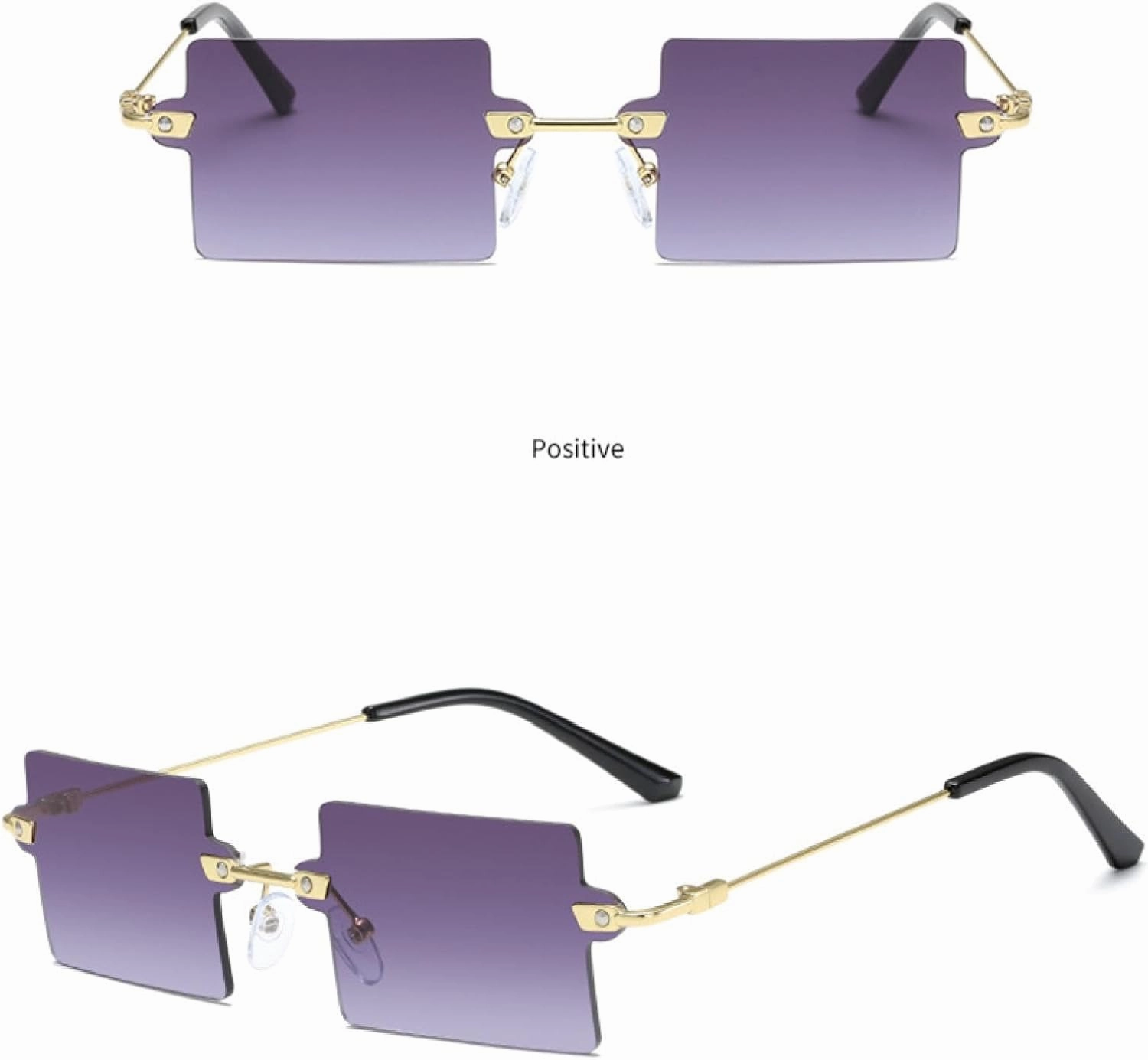 Vintage Fashion Rimless Sunglasses Women Men Trend Metal Punk Eyeglasses Summer Traveling Sun Glasses Uv400