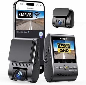 VIOFO Dual Dash Cam, 2K 1440P 60fps 1080P 30fps Front and Rear Dash Camera with Wi-Fi GPS, Parking Mode, Emergency Recording, Super Capacitor, Motion Detection (A129 Plus Duo)