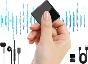 Voice Recorder - 64GB Listening Devices - Voice Activated Recorder, Mini Voice Recorder, Audio Recorder for Car,Meetings,Lecture,Interview